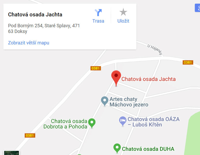 Chatov osada Jachta na map